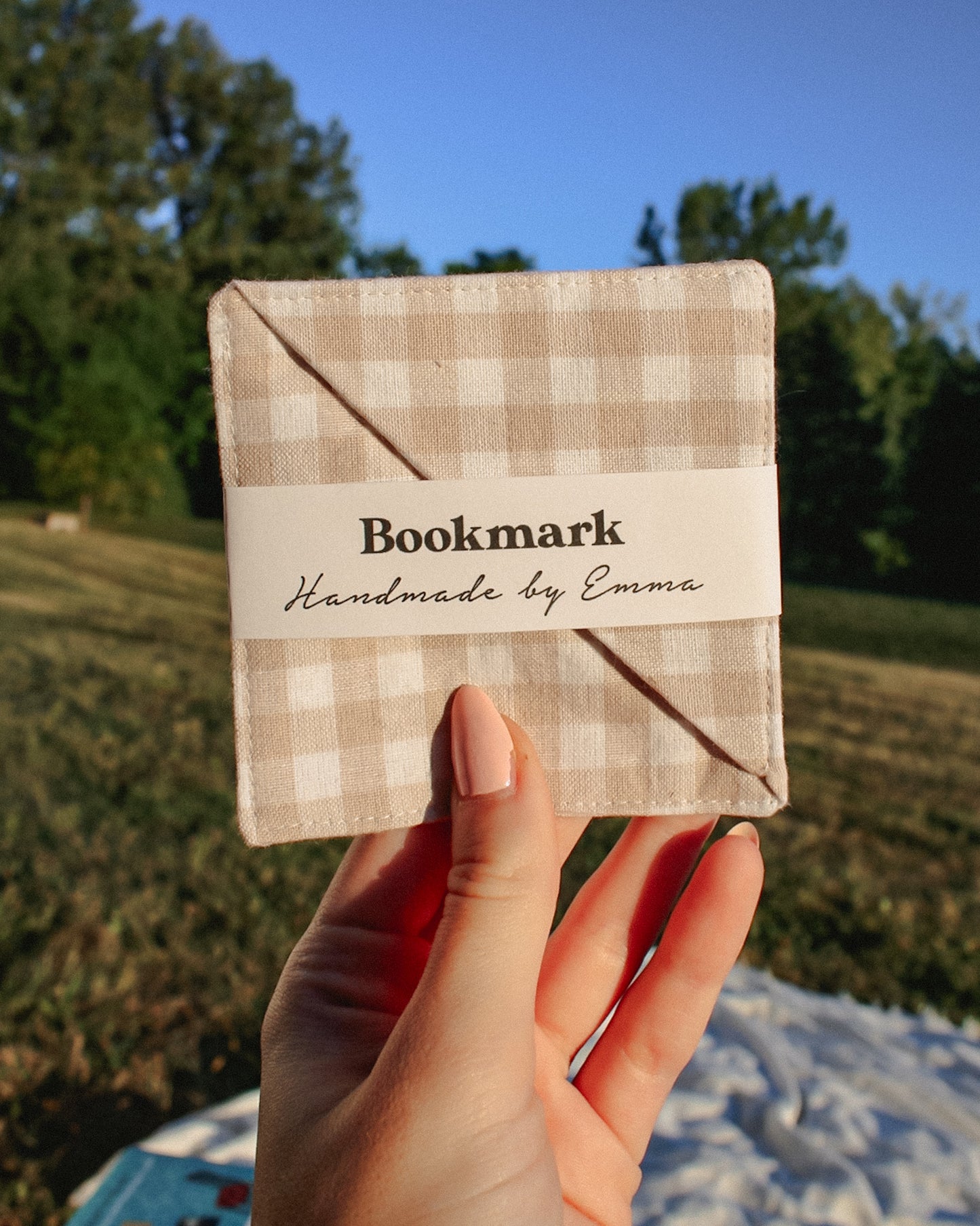 Gingham Fabric Bookmark
