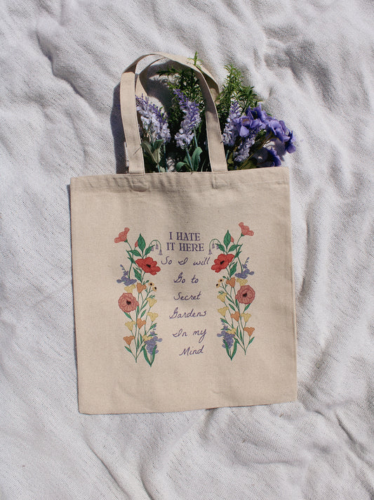 Secret Gardens Cotton Canvas Tote Bag