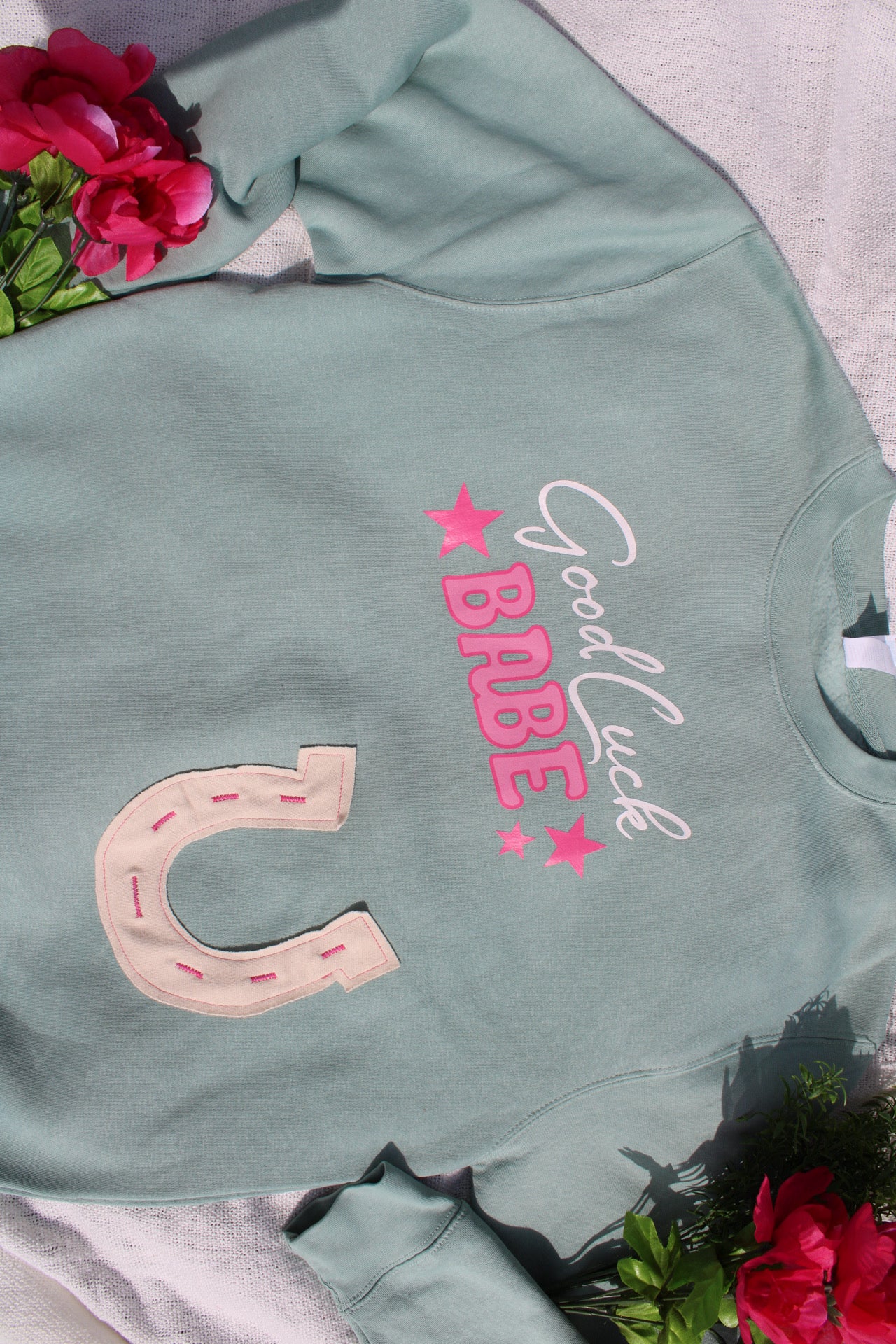 Good Luck Babe Applique Sweatshirt