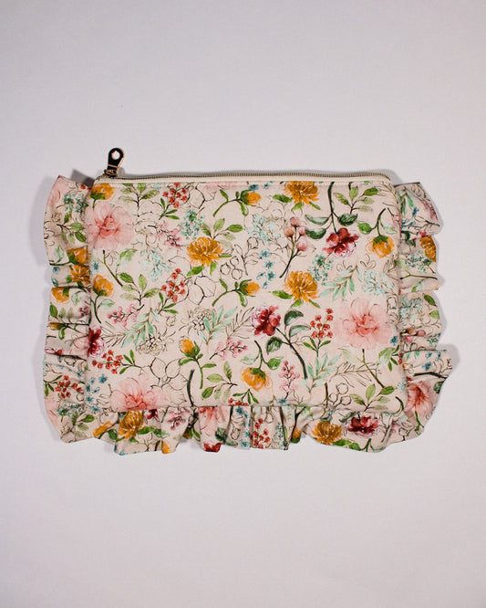 Ruffle Quilted Pouch