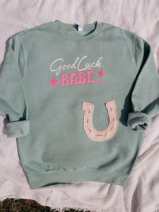 Good Luck Babe Applique Sweatshirt