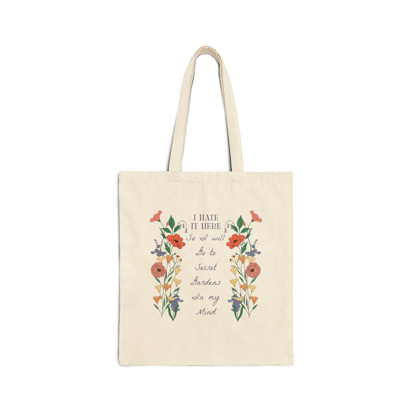 Secret Gardens Cotton Canvas Tote Bag
