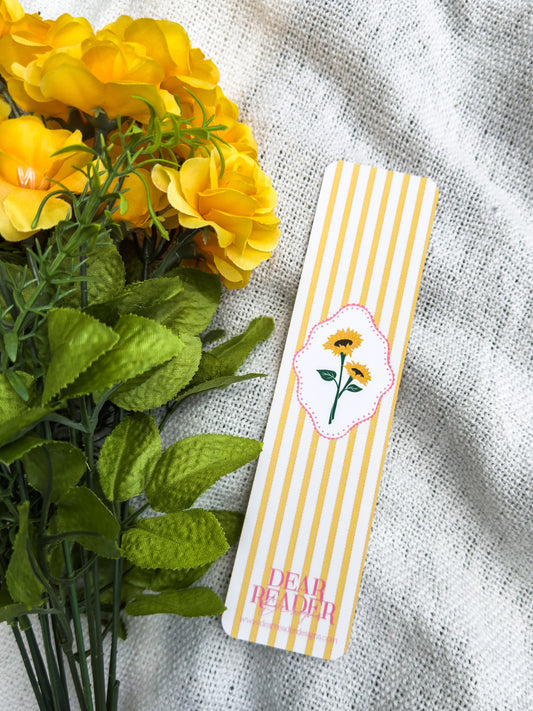 Sunflower Stripes Bookmark