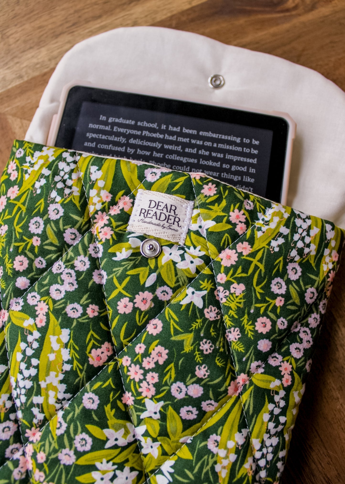 Quilted E-Reader Sleeve - Spring Blooms