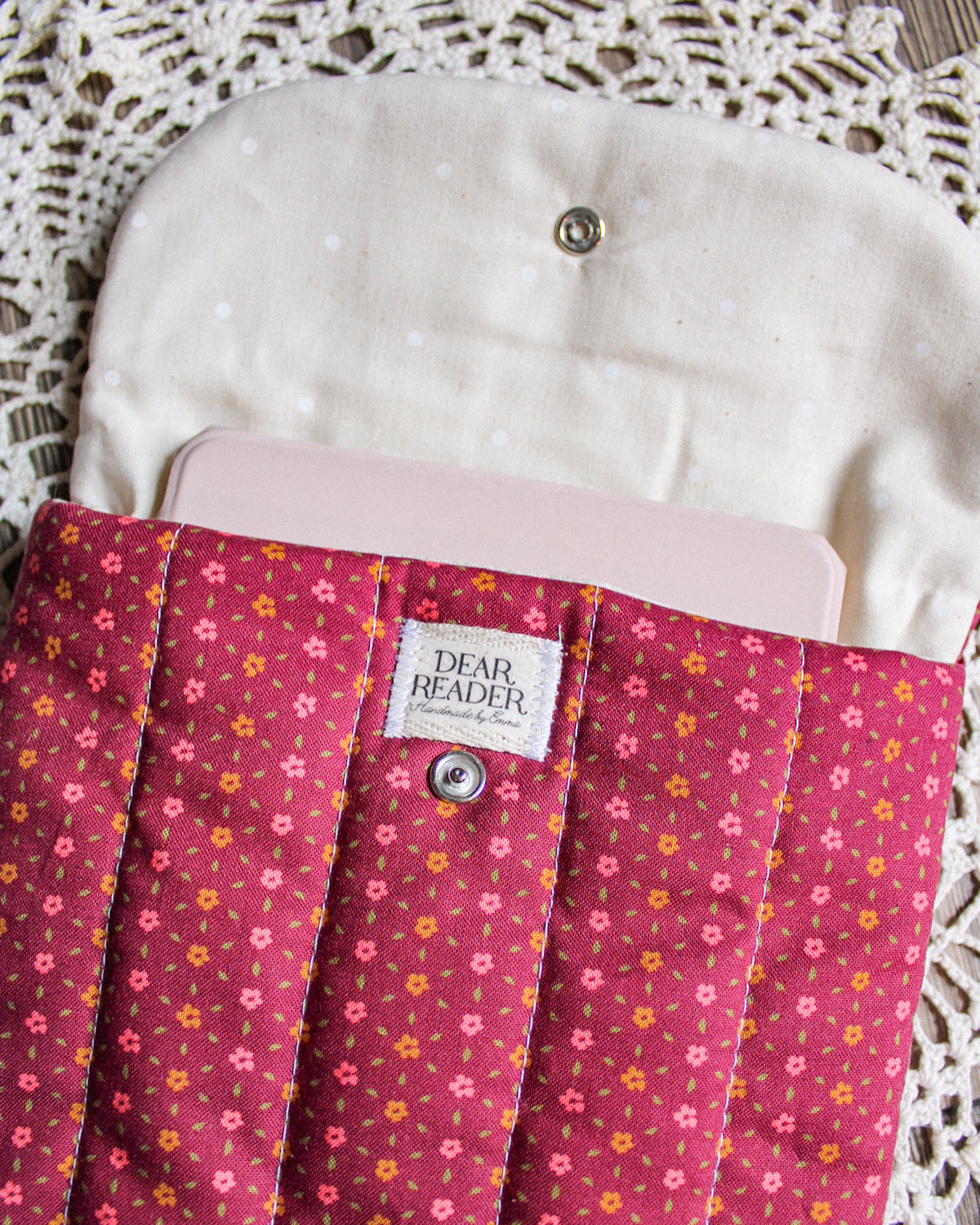Kindle Sleeve - Maroon Floral