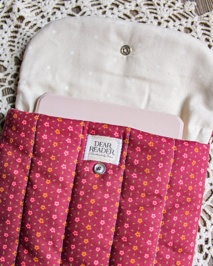 Kindle Sleeve - Maroon Floral