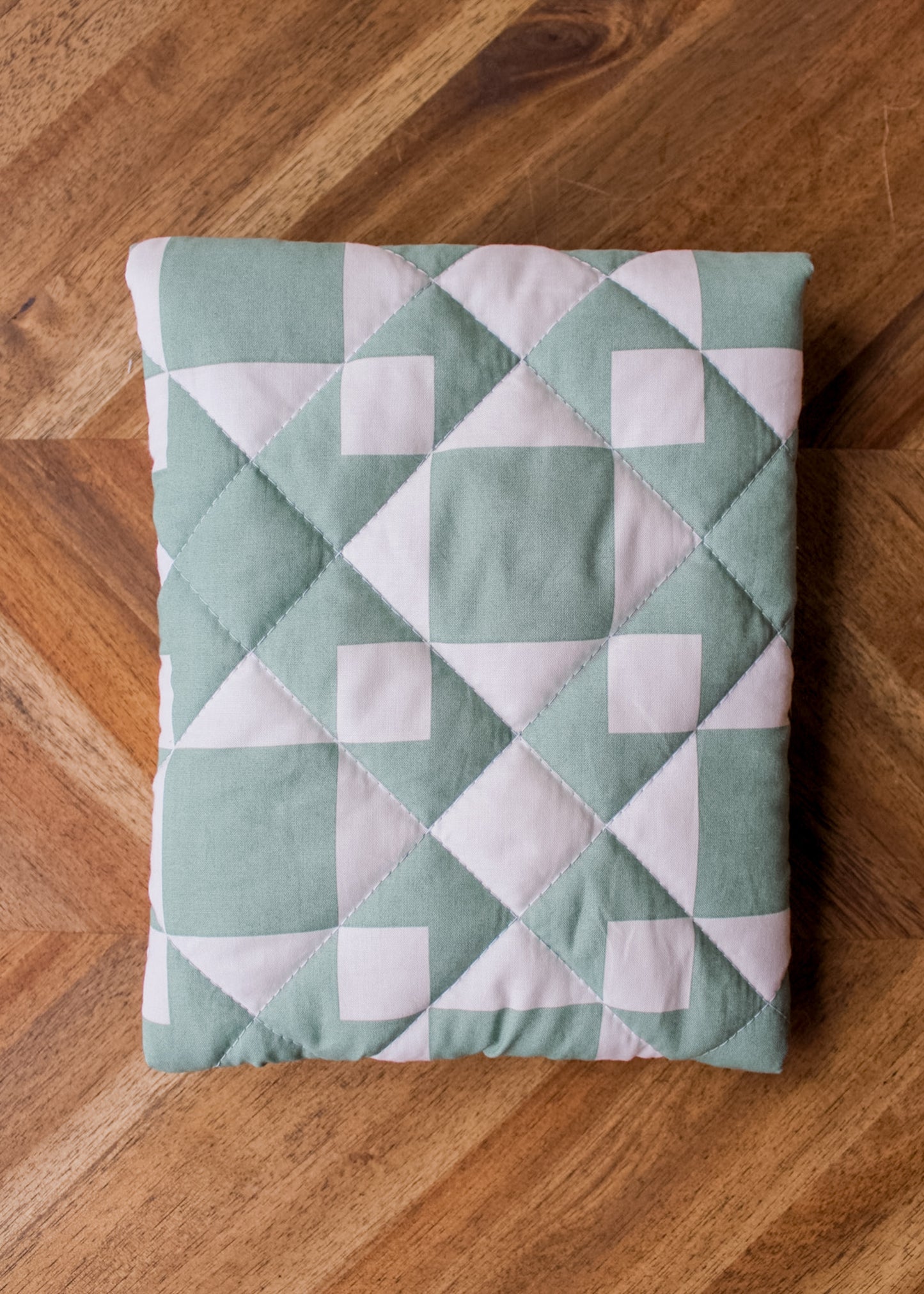 Quilted E-Reader Sleeve - Green Mosaic