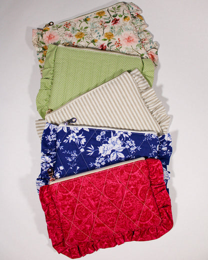 Ruffle Quilted Pouch
