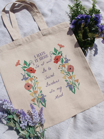 Secret Gardens Cotton Canvas Tote Bag