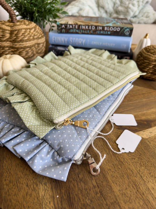 Ruffle Quilted Pouch