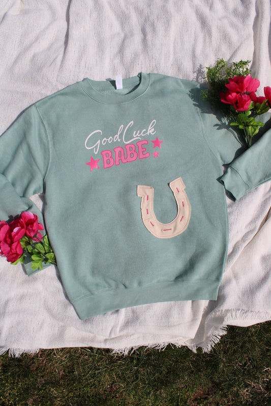 Good Luck Babe Applique Sweatshirt
