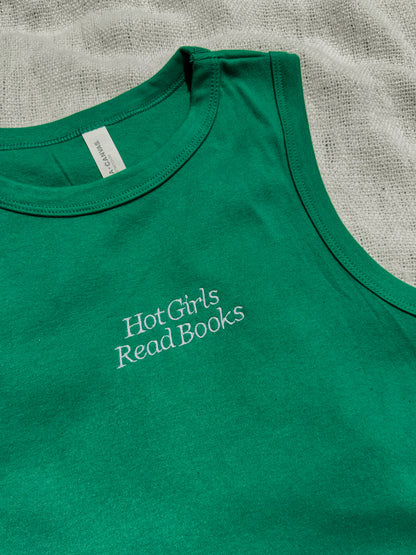 Hot Girls Read Books Embroidered Tank