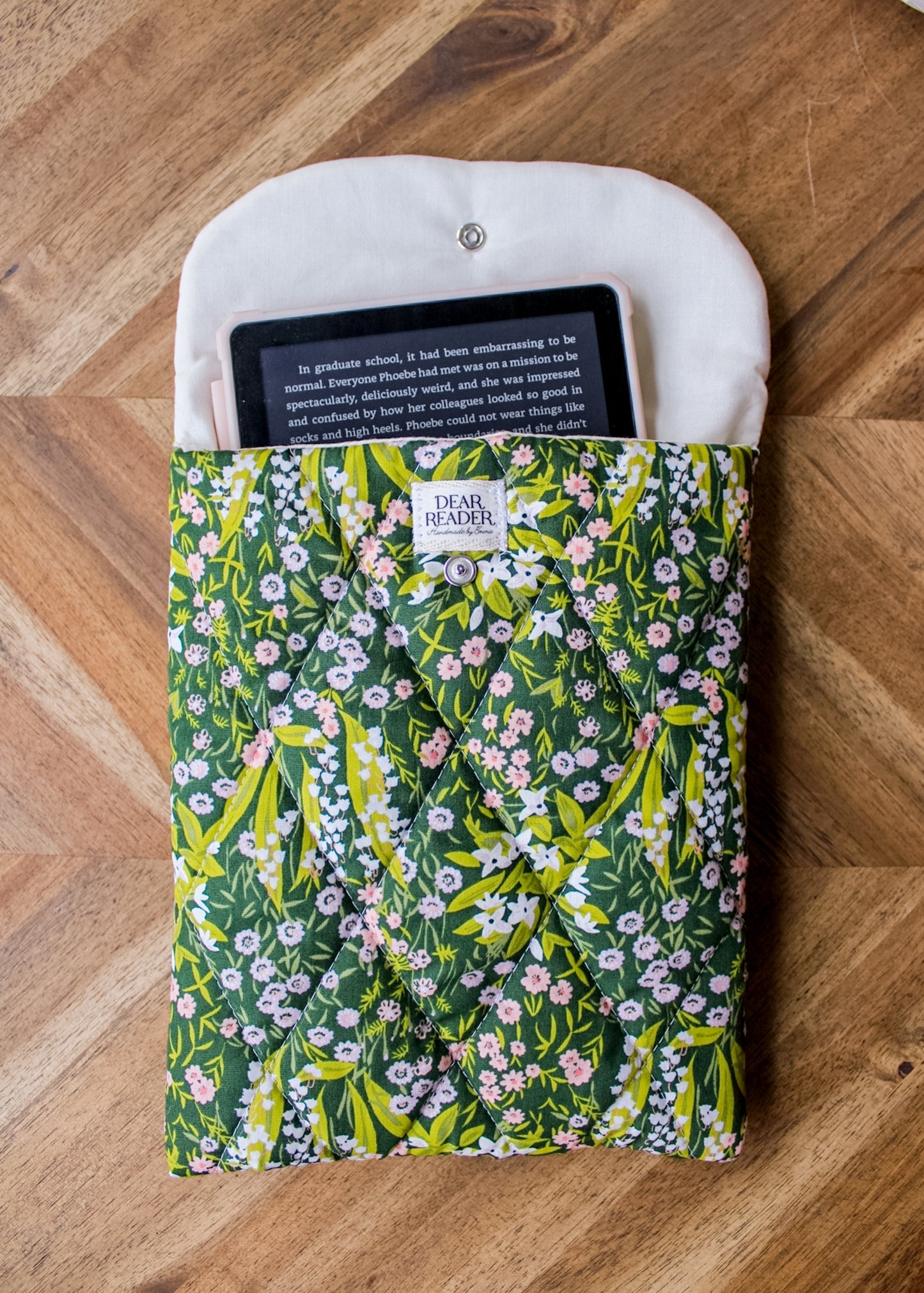 Quilted E-Reader Sleeve - Spring Blooms
