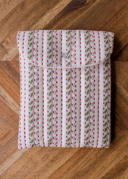 Quilted E-Reader Sleeve - Floral Stripe