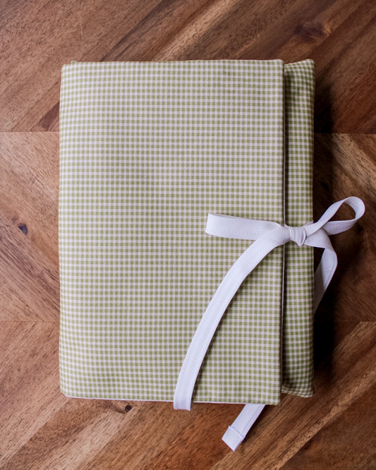 Book Sleeve - Sage Gingham