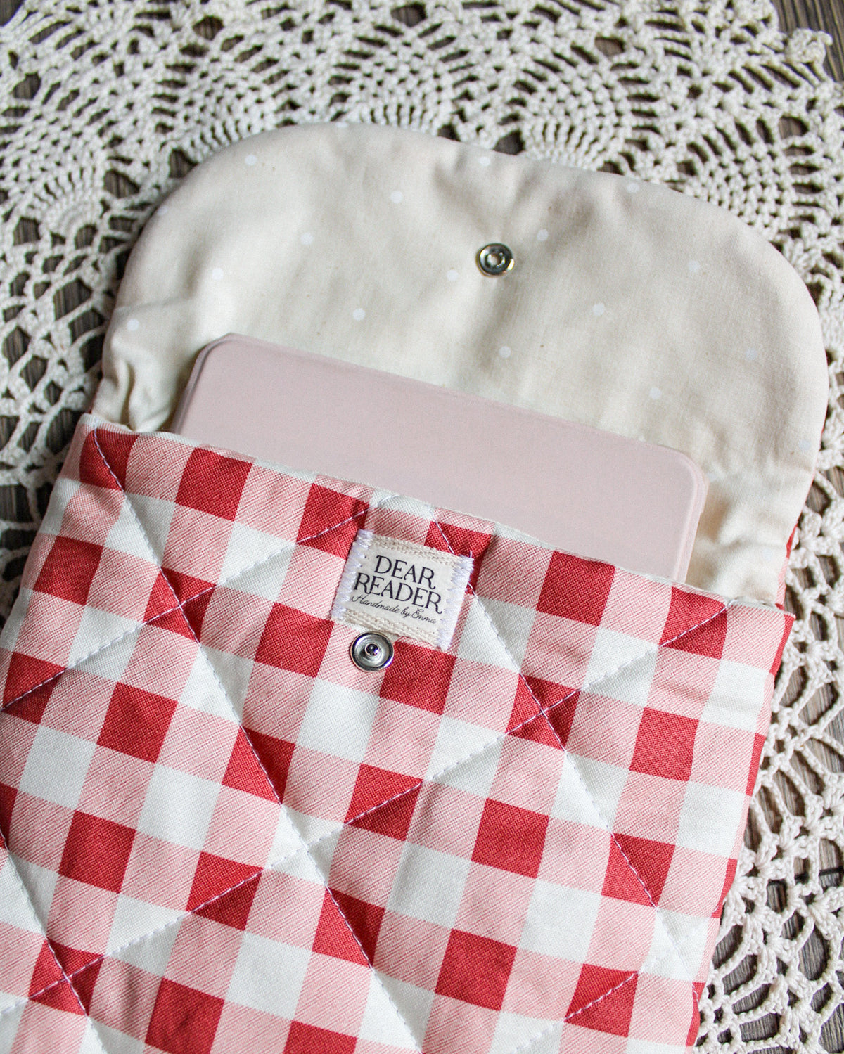 Kindle Sleeve - Rose Gingham