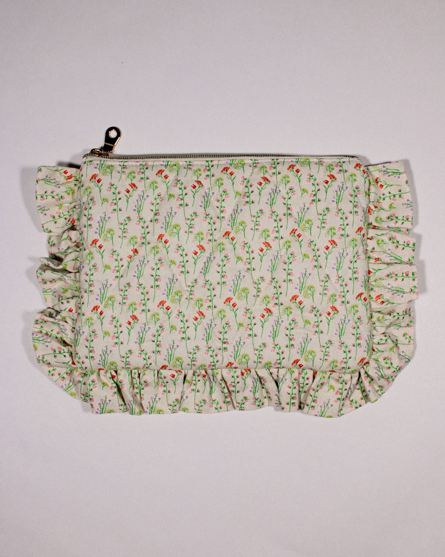 Ruffle Quilted Pouch
