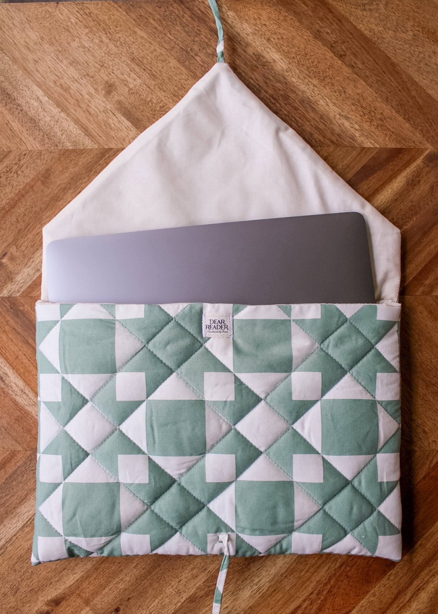 Quilted Laptop/Tablet Sleeve - Green Mosaic