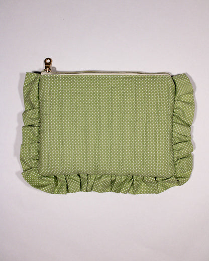 Ruffle Quilted Pouch