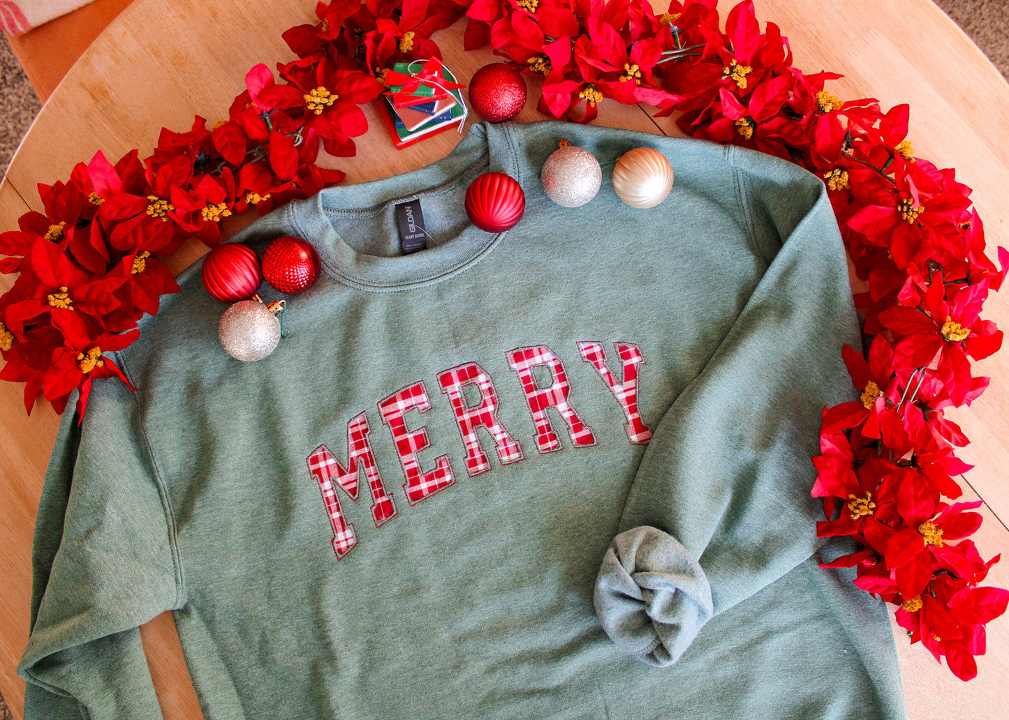 Merry Reverse Appliqué Crewneck