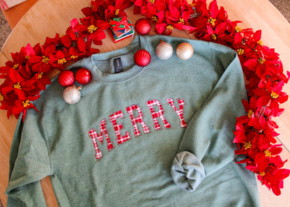 Merry Reverse Appliqué Crewneck