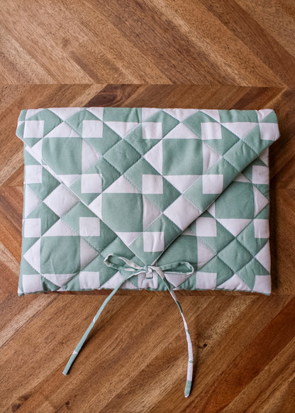Quilted Laptop/Tablet Sleeve - Green Mosaic