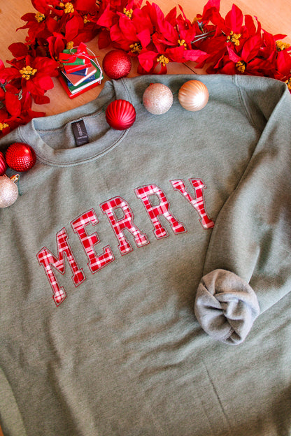 Merry Reverse Appliqué Crewneck