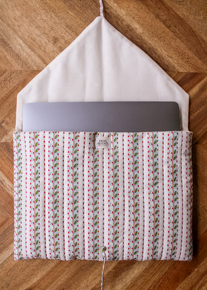 Quilted Laptop/Tablet Sleeve - Floral Stripe