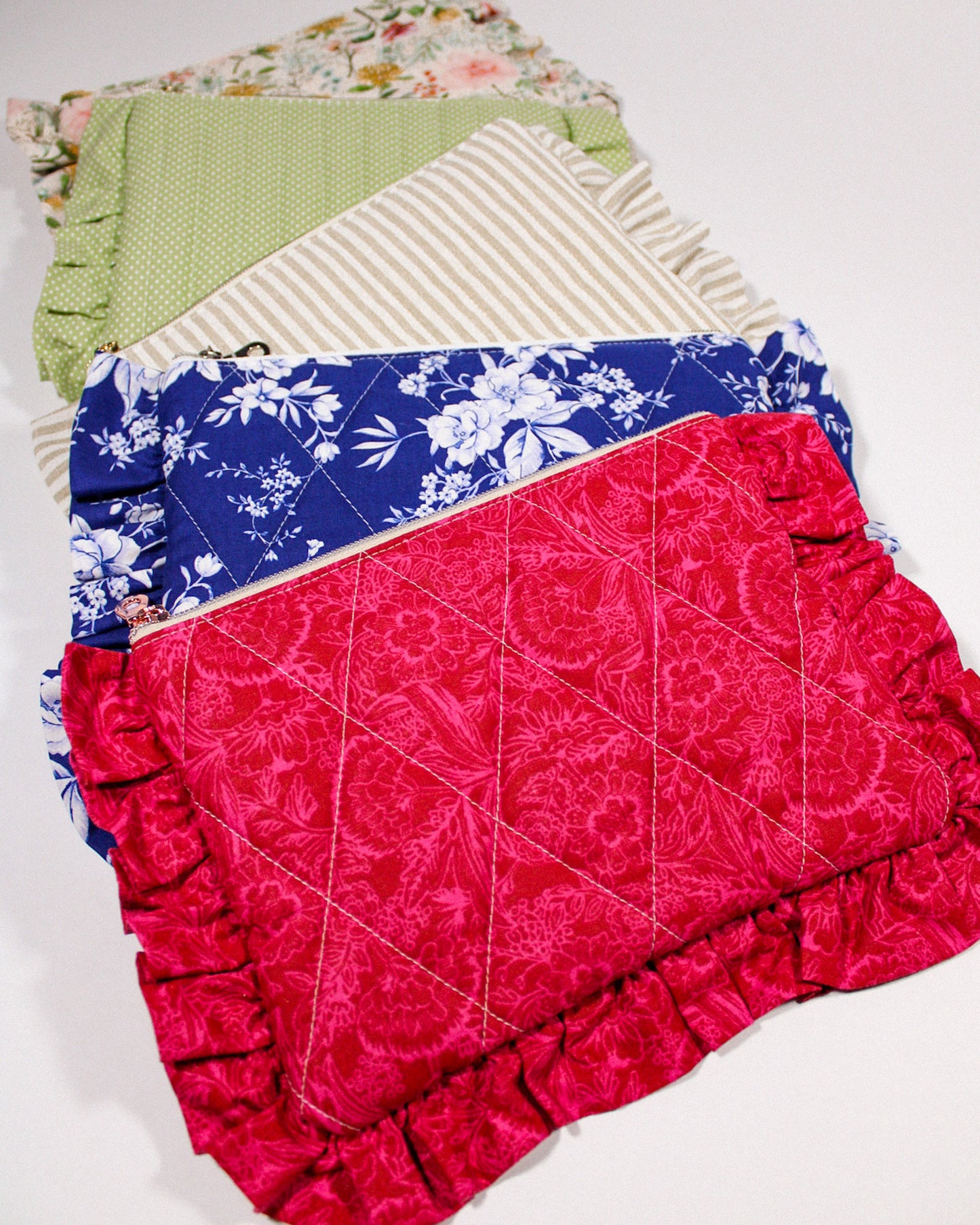 Ruffle Quilted Pouch