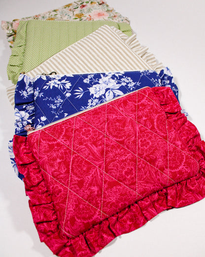 Ruffle Quilted Pouch