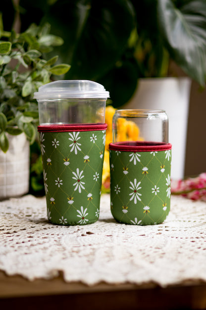 Green Floral Drink Sleeve