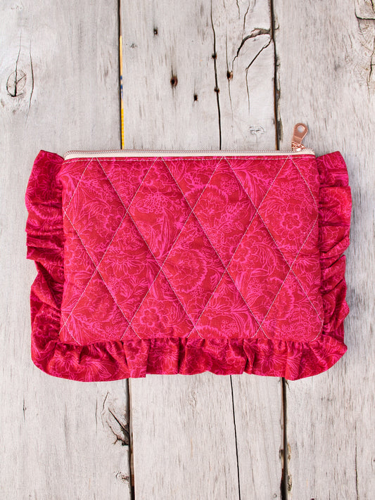 Ruffle Quilted Pouch