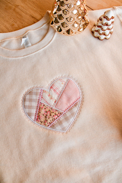 Patchwork Heart Crewneck