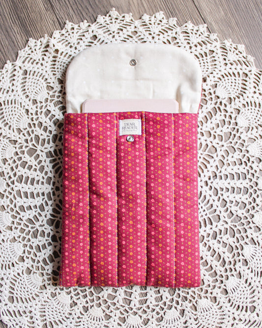 Kindle Sleeve - Maroon Floral
