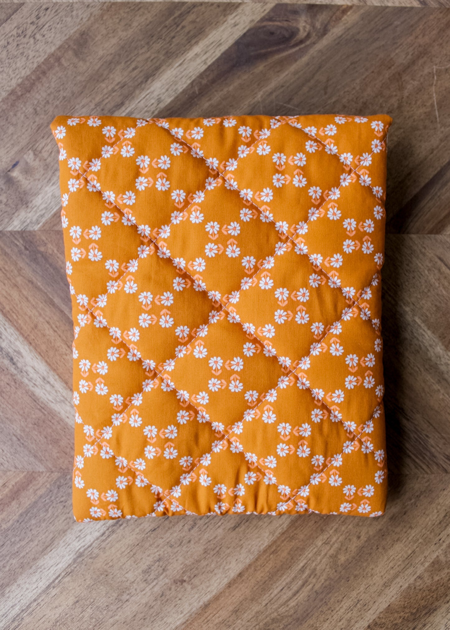 Quilted E-Reader Sleeve - Orange Daisies