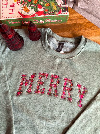 Merry Reverse Appliqué Crewneck